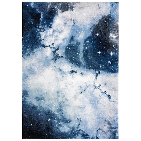 Safavieh Galaxy Contemporary Power Loomed Rectangle Area Rug Blue & Ivory - 4 x 6 ft. GAL109M-4